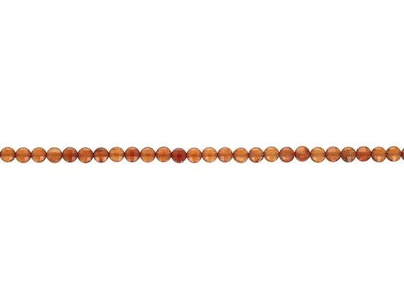 Dakota Stones Orange Garnet 4mm Coin Faceted 16-Inch Bead Strand
