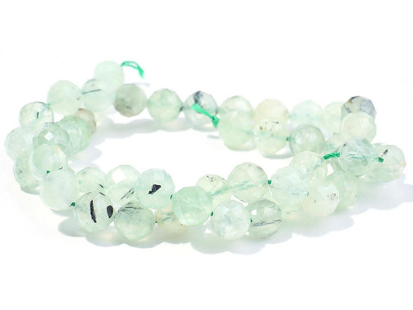 Dakota Stones Prehnite 8mm Round Faceted A Grade 16-Inch Bead Strand