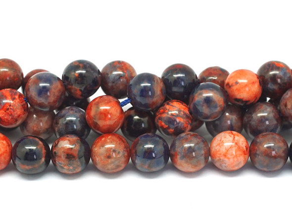 Dakota Stones Orange Sodalite Dyed 10mm Round Bead Strand