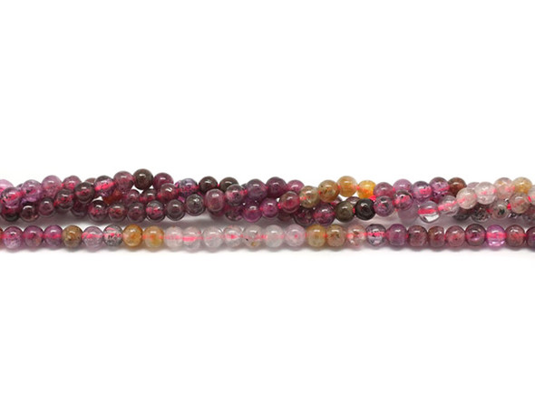 Dakota Stones Ruby Banded 2mm Round Bead Strand