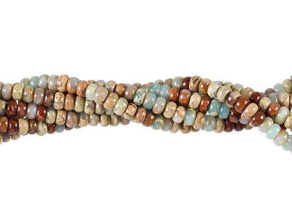 Dakota Stones Impression Jasper 4mm Roundel Bead Strand