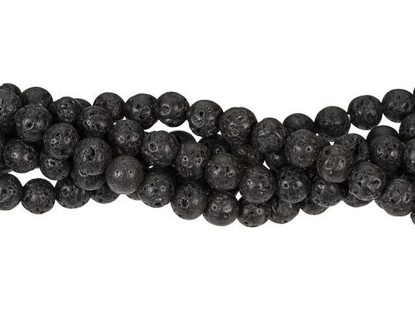 You can stand out with your designs using these Dakota Stones beads. These beads are made from lava, so they feature solid black color and a craggy texture full of organic yet other-worldly beauty. These beads will add a unique accent to any look. These beads are round in shape, so they will work with many different styles. They are versatile in size, so you can use them anywhere. Try them in necklaces, bracelets, and earrings.Because gemstones are natural materials, appearances may vary from piece to piece. Each strand includes approximately 63 beads.