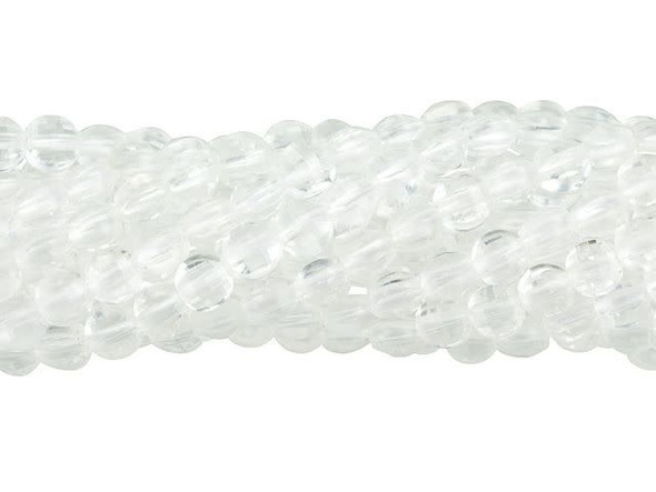 Dakota Stones 4mm Crystal Quartz Diamond Cut Faceted Coin Bead Strand