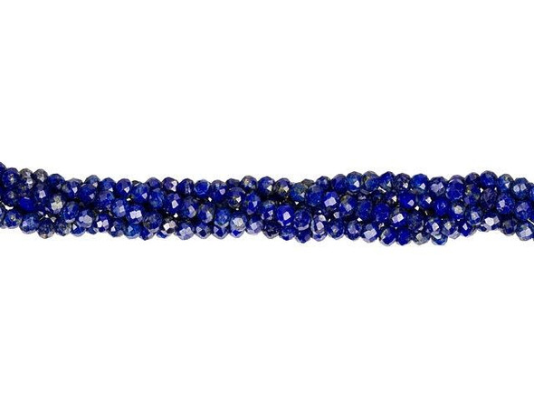 Dakota Stones Lapis 3mm Faceted Rondelle Bead Strand