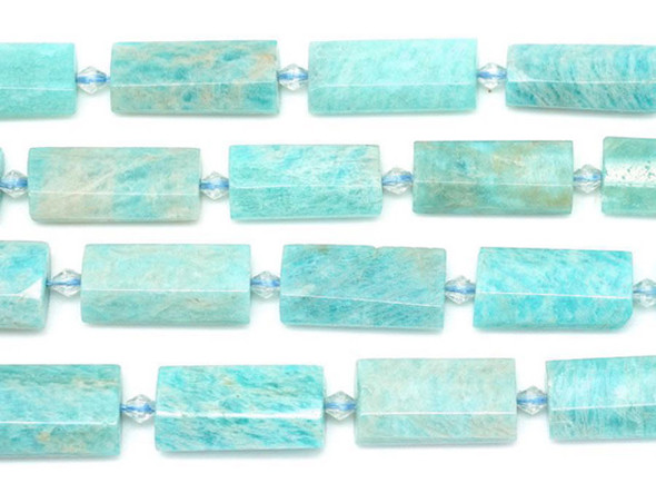 Dakota Stones Brazilian Amazonite Faceted, Puff 14x30mm Rectangle - 15-16 Inch Bead Strand