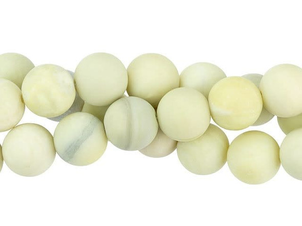 Get a bold gemstone look with these Dakota Stones gemstone beads. These beauties are perfectly round in shape and bold in size, so they will stand out in necklaces, bracelets, and earrings. They feature easy-on-the-eyes butter tones of pale yellow and cream. The matte finish gives each bead a soft look. Australian Butter Jasper is a relatively new variation of jasper you'll love adding to your jewelry designs. Because gemstones are natural materials, appearances may vary from bead to bead. Each strand includes approximately 20 beads. 