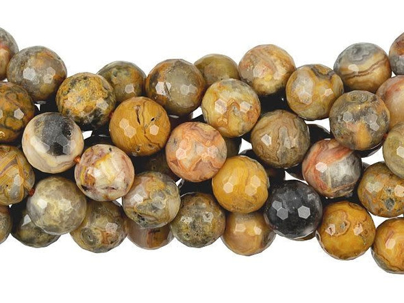 Create an earthy beauty in your jewelry with these Dakota Stones crazy lace agate beads. Available by the strand, these gemstone beads display a round shape and facets cut into the surface to give each bead extra shine. They are bold in size, so you can add them to long necklace strands, flashy earrings, or chunky bracelet styles. These crazy lace agate beads feature bands of chalcedony in golden brown, pink, red, and gray colors in swirling circular patterns. Metaphysical Properties: Known as The Laughter Stone, crazy lace agate is said to promote optimism and happiness.Because gemstones are natural materials, appearances may vary from bead to bead. Each strand includes approximately 40 beads.