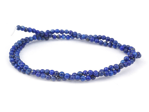 Dakota Stones Lapis Natural 3mm Round A Grade - 15-Inch Bead Strand