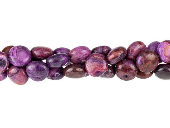 Dakota Stones Purple Crazy Lace Agate 8mm Puff Coin Bead Strand