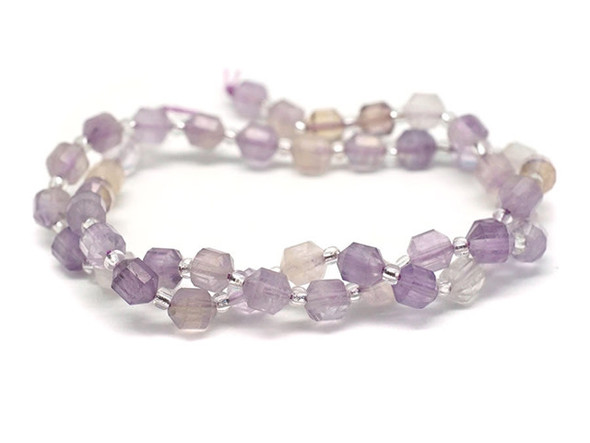 Dakota Stones Ametrine 6mm Faceted Energy Prism - 15-16 Inch Bead Strand