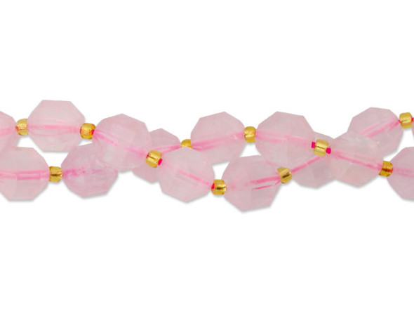 Dakota Stones Rose Quartz Faceted 10mm Energy Prism Bead Strand