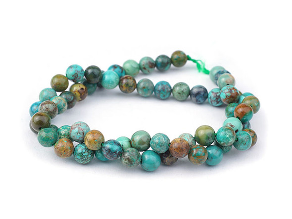 Dakota Stones Hubei Turquoise 6mm Multi Round 15-16" Bead Strand