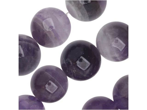 Dakota Stones Dog Teeth Amethyst 10mm Round 8-Inch Bead Strand