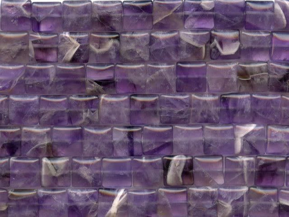 Dakota Stones Dog Teeth Amethyst 12mm Square Bead Strand