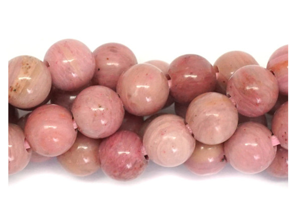 Dakota Stones Rhodonite 8mm Round Large Hole Bead Strand