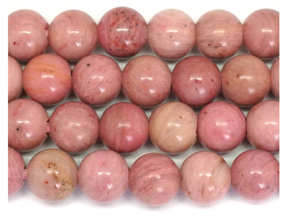 Dakota Stones Rhodonite 8mm Round Large Hole Bead Strand