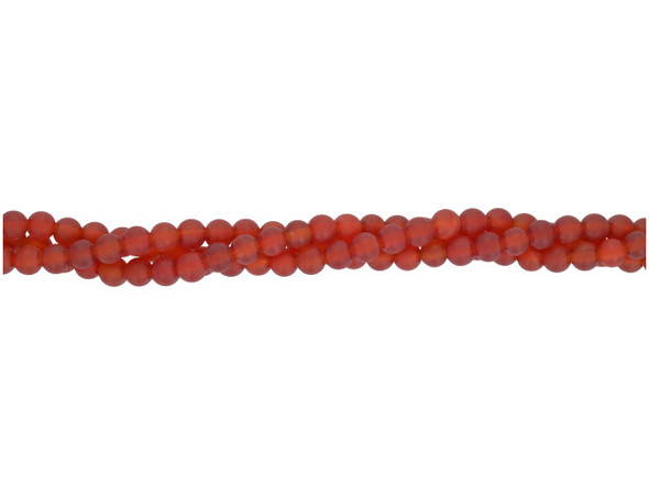 Dakota Stones Matte Carnelian 4mm Round 8-Inch Bead Strand