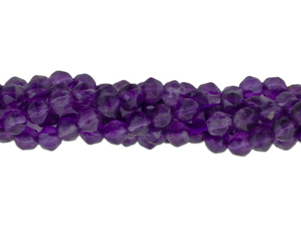 Bring the brilliance of gemstones to your designs with this 4mm amethyst double heart bead strand from Dakota Stones. The beads on the strand feature a special double heart cut which adds extra facets that really catch the light. Amethyst is the official birthstone of February. It forms in silica-rich liquids deposited in geodes and is generally found in clusters of crystal points. Metaphysical Properties: This stone's name is derived from the Greek word "amethystos", meaning "not drunken." People of ancient times believed it to protect the wearer from drunkenness. Today, this gemstone is believed to promote happiness. Because gemstones are natural materials, appearances may vary from piece to piece.  Dimensions: 4mm, Hole Size: 0.8mm 