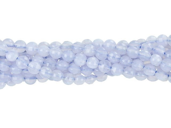 Dakota Stones Blue Lace Agate 4mm Faceted Coin Bead Strand