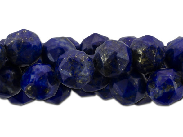 Bold blues fill these Dakota Stones 8mm lapis double heart star cut beads. These beads feature diamond cut double heart facets that help them catch the light. These lapis gemstone beads have a deep blue color with golden speckles throughout. They would make a strong statement in any design. Metaphysical Properties: Lapis is said to enhance insight, intellect, and awareness. Because gemstones are natural materials, appearances may vary from piece to piece. Each strand includes approximately 48 beads. Dimensions: 8mm