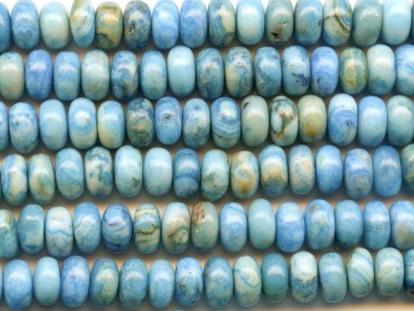 Dakota Stones Blue Crazy Lace Agate 6mm Roundel Bead Strand