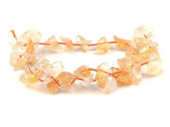 Dakota Stones Citrine 12-20mm Nugget Rough, Top Drilled - 15-16 Inch Bead Strand