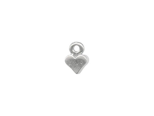 Sterling Silver Tiny Heart Charm (10 Pieces)