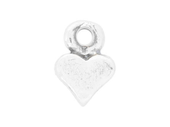 Sterling Silver Tiny Heart Charm (10 Pieces)