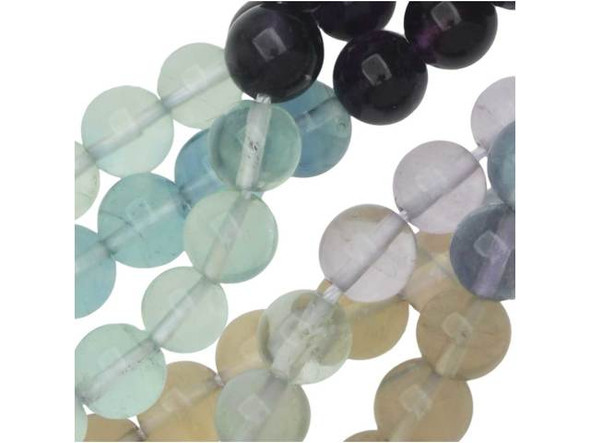 Dress up designs with the colorful style of the Dakota Stones banded fluorite 6mm round beads. These spherical beads feature a versatile size you can use in earrings, necklaces and bracelets. These beads feature purple, green, pink and blue colors. Often, more than one color occurs in a single stone. Fluorite is a colorful mineral, both in visible and ultraviolet light. The stone has ornamental, lapidary and industrial uses. Metaphysical Properties: Known as the "Genius Stone," fluorite clears the mind of illusion and enhances concentration.Because gemstones are natural materials, appearances may vary from piece to piece. Each strand includes approximately 34 beads.