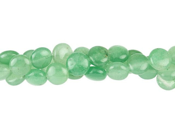 Dakota Stones Green Aventurine 8mm Puff Coin Bead Strand