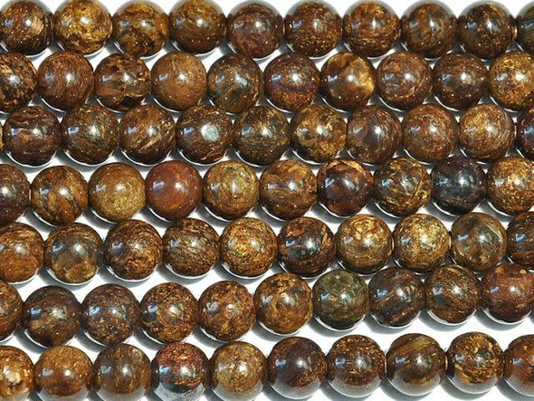 Dakota Stones Bronzite 8mm Large-Hole Round Bead Strand