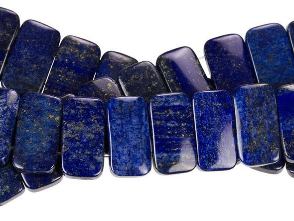 Dakota Stones 10 x 20mm Lapis Double-Drilled Rectangle Bead Strand