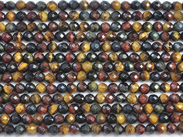 Put a touch of daring style into your designs with the Dakota Stones 6mm tiger eye faceted round beads. Available by the strand, these round beads feature diamond-shaped facets cut into the surface that enhance the shine. They are versatile in size, making them perfect for use in necklaces, bracelets and earrings. Each bead lights up with a golden brown color and bands of reflected light. Tiger eye is a variety of quartz which is chatoyant because of parallel intergrowth of quartz crystals and altered amphibole fibers that mostly turn to limonite. Metaphysical Properties: Tiger eye can be used to balance pessimistic behavior and it dissolves negative energy and though patterns. This "all-seeing stone" allows perspective on any situation and it can help gently attune the Third Eye. It is said to enhance psychic abilities, such as clairvoyance. It has also been used to enhance wealth and vitality.Because gemstones are natural materials, appearances may vary from piece to piece. Each strand includes approximately 63 beads. 
