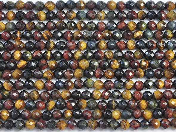 Dakota Stones 6mm Tiger Eye Faceted Round Bead Strand