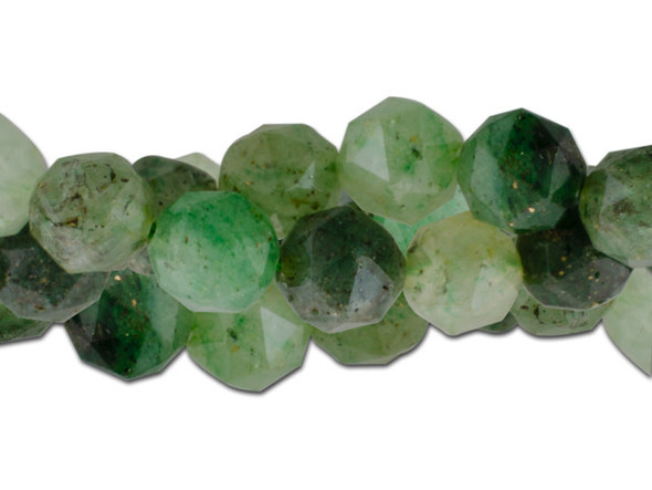 Light leafy-green shades fill these Dakota Stones 8mm green strawberry quartz double heart star cut beads. These beads feature diamond cut double heart facets that help them catch the light. These gemstone beads have a range of green colors, from dark greens all the way to very light pale greens. Metaphysical Properties: Quartz has been highly valued by virtually every civilization throughout history, often used in healing and meditation, as religious objects in funerary rites, and to dispel evil. Because gemstones are natural materials, appearances may vary from piece to piece. Each strand includes approximately 48 beads. Dimensions: 8mm