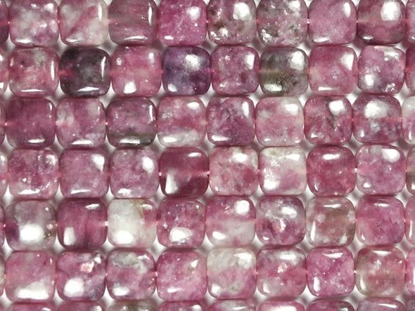 Dakota Stones 10mm Pink Lepidolite Square Bead Strand