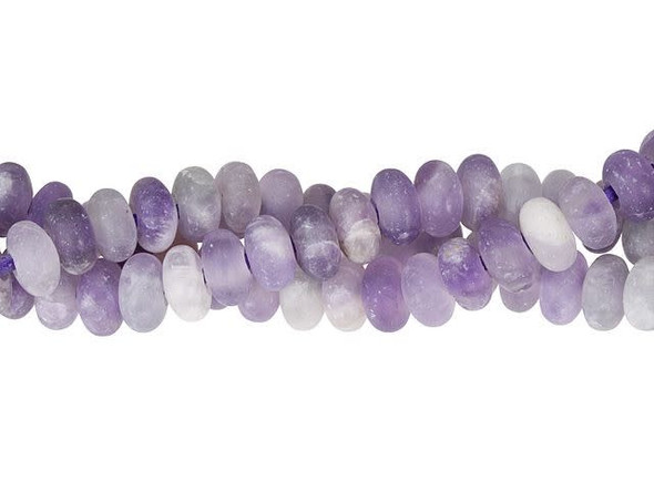 Dakota Stones Matte Dog Teeth Amethyst 8mm Large-Hole Roundel Bead Strand