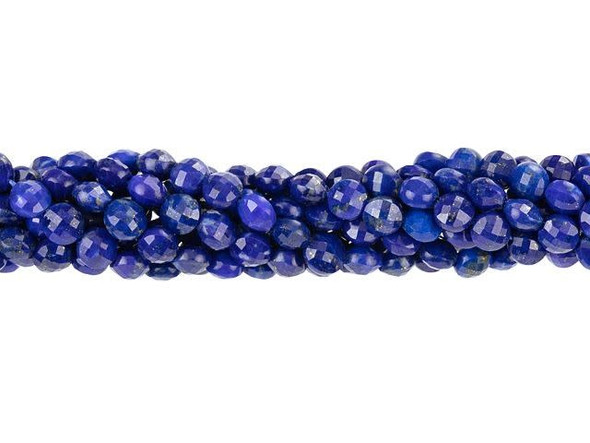 Dakota Stones Lapis 4mm Faceted Coin Bead Strand