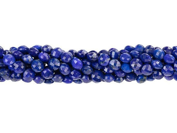 You'll love the rich look of these Dakota Stones lapis beads. These small gemstone beads feature a circular shape with a puffed edge and a checkerboard faceted face. The surface catches the light in a multitude of directions. The stringing hole is wide enough to use with 20 gauge wire. Use these small beads as accents of color and shine in all kinds of jewelry projects. They feature the rich blue color lapis is known for. Lapis is a semi-precious stone that was among the first gemstones to be worn as jewelry. Metaphysical Properties: Lapis is said to enhance insight, intellect, and awareness. Because gemstones are natural materials, appearances may vary from piece to piece. Each strand includes approximately 99 beads.