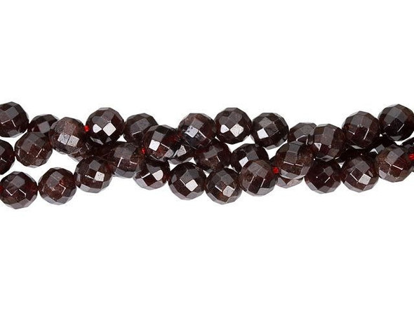 Dakota Stones Red Garnet 6mm Faceted Round Bead Strand