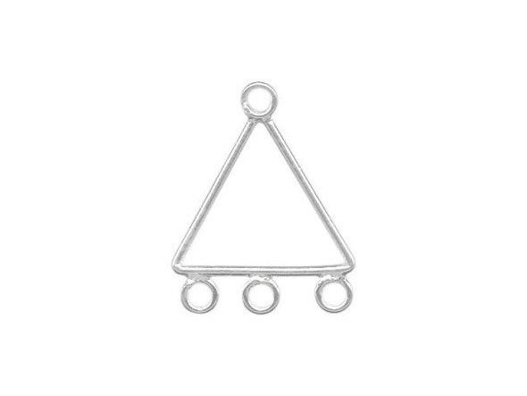 Sterling Silver Jewelry Connector, Triangle, 3 Loop (10 Pieces)