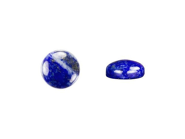 Magical style can be yours with the Dakota Stones 10mm lapis lazuli coin cabochon. This small round cabochon features a domed front that will stand out nicely in designs. The back is flat, so you can easily add it to projects. Add it to bead embroidery designs or use it to decorate crafts. Lapis lazuli is a semi-precious stone that contains primarily lazurite, calcite and pyrite. It was among the first gemstones to be worn as jewelry and worked on. It features deep blue color with shimmering flecks of gold. Metaphysical Properties: Lapis lazuli is said to enhance insight, intellect and awareness.Because gemstones are natural materials, appearances may vary from piece to piece.Diameter 10mm