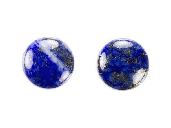 Magical style can be yours with the Dakota Stones 10mm lapis lazuli coin cabochon. This small round cabochon features a domed front that will stand out nicely in designs. The back is flat, so you can easily add it to projects. Add it to bead embroidery designs or use it to decorate crafts. Lapis lazuli is a semi-precious stone that contains primarily lazurite, calcite and pyrite. It was among the first gemstones to be worn as jewelry and worked on. It features deep blue color with shimmering flecks of gold. Metaphysical Properties: Lapis lazuli is said to enhance insight, intellect and awareness.Because gemstones are natural materials, appearances may vary from piece to piece.Diameter 10mm