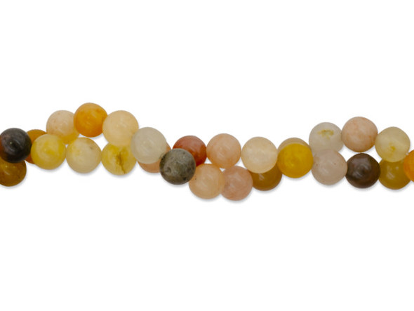 You&rsquo;ll love this Dakota Stones jade rainbow 6mm round bead strand. These beads feature a classic round shape and a variety of orange, yellow, white and even grey colors. Their versatile size makes them a good choice for all kinds of projects. Because gemstones are natural materials, appearances may vary from piece to piece. Size: 6mm, Hole Size: 0.8mm