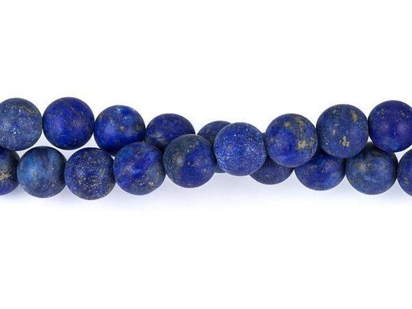 Dark elegance fills the Dakota Stones 6mm matte lapis lazuli round beads. These beads are perfectly round in shape, so they can be used anywhere, especially in classic designs. They are versatile in size, so use them in necklaces, bracelets and earrings. Lapis lazuli is a semi-precious stone that contains primarily lazurite, calcite and pyrite. These beads feature dark blue color with flecks of gold and a soft matte appearance. Metaphysical Properties: Lapis lazuli is said to enhance insight, intellect and awareness.Because gemstones are natural materials, appearances may vary from piece to piece. Each strand includes approximately 34 beads. 