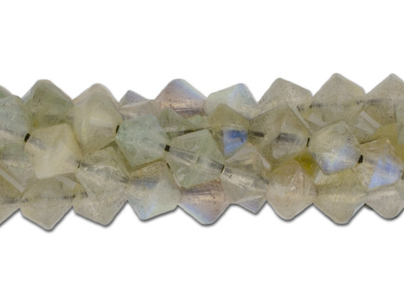 Dakota Stones 4mm Labradorite Diamond Cut  Bicone Bead Strand