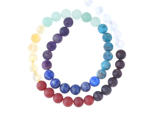 Dakota Stones Chakra Stones 8mm Matte Round Bead Strand