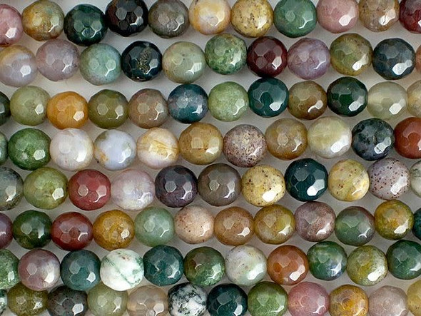 Dakota Stones 6mm Fancy Jasper Faceted Round Bead Strand