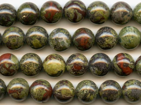 Dakota Stones Dragon Blood Jasper 10mm Round Bead Strand