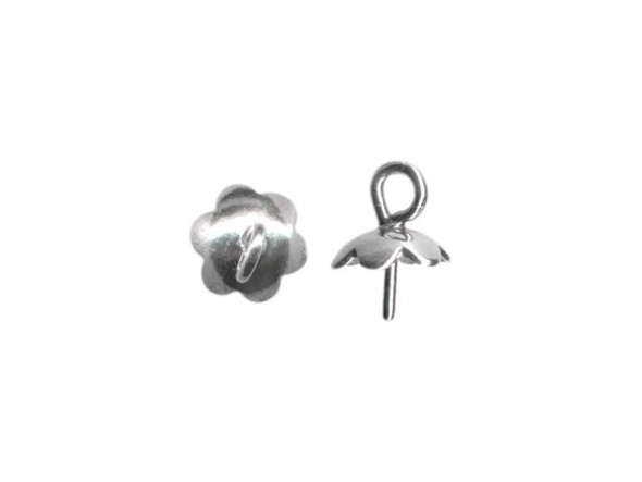 Sterling Silver Bead Cap With Peg, Medium (Each)